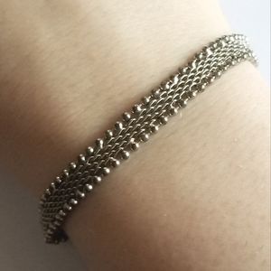 Bracelet silver tone metal 7"